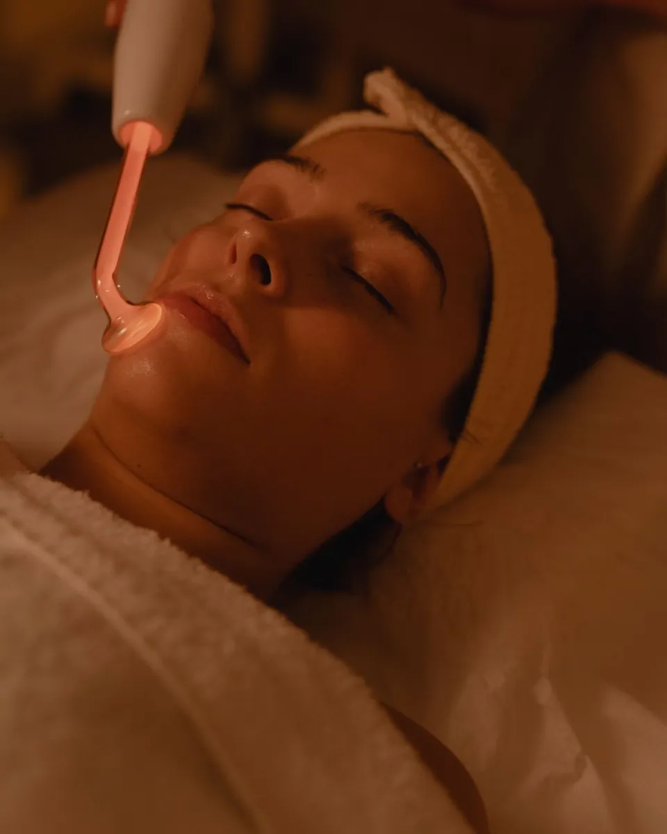 High-frequency facial treatment at Brum Esthetics