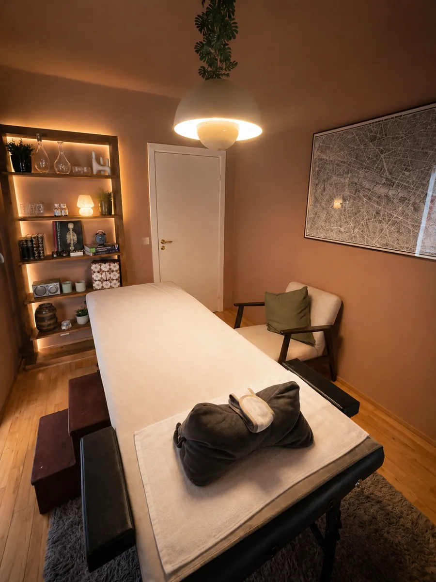 Treatment room prepared for a session at Brum Esthetics